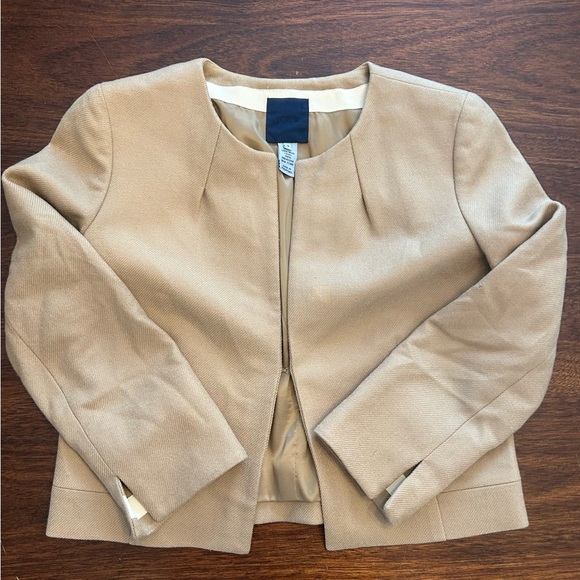 J. Crew Jackets & Blazers - J. Crew Beige Collarless Blazer